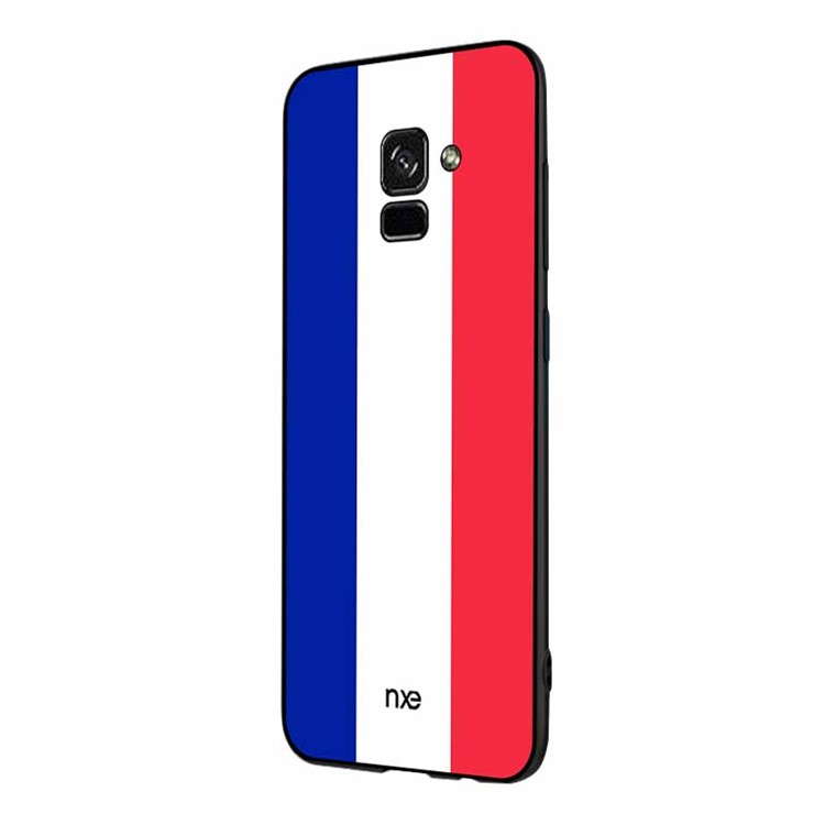 NXE 2018 World Cup Flag Pattern TPU Phone Case for Samsung Galaxy A8+ (2018) - French Flag-3