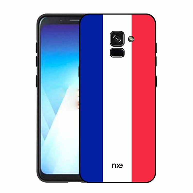 NXE 2018 World Cup Flag Pattern TPU Phone Case for Samsung Galaxy A8+ (2018) - French Flag-4