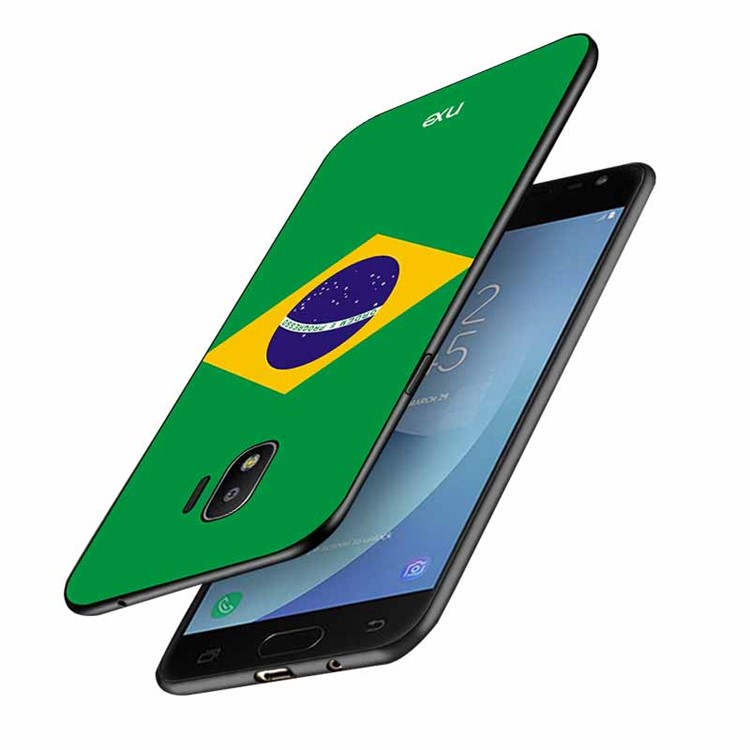 NXE 2018 World Cup Flag Pattern TPU Phone Case for Samsung Galaxy J2 Pro 2018 - Flag of Brazil-3
