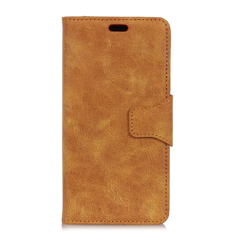 Vintage Split Leather Wallet Stand Mobile Cover for Samsung Galaxy S9 G960 - Brown-2