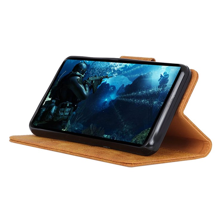 Vintage Split Leather Wallet Stand Mobile Cover for Samsung Galaxy S9 G960 - Brown-6