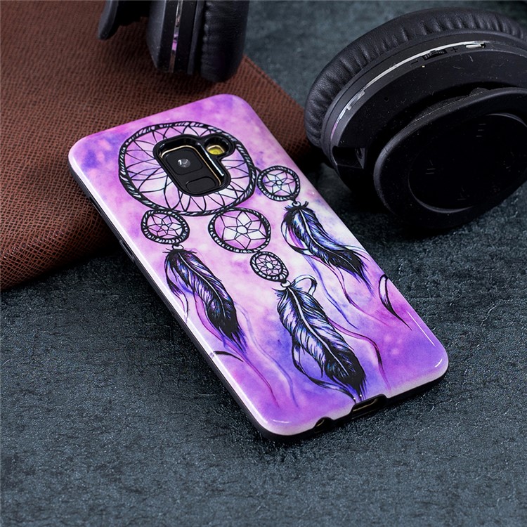 Embossed Rubberized PC TPU Hybrid Shell for Samsung Galaxy A8 (2018) - Dream Catcher-4