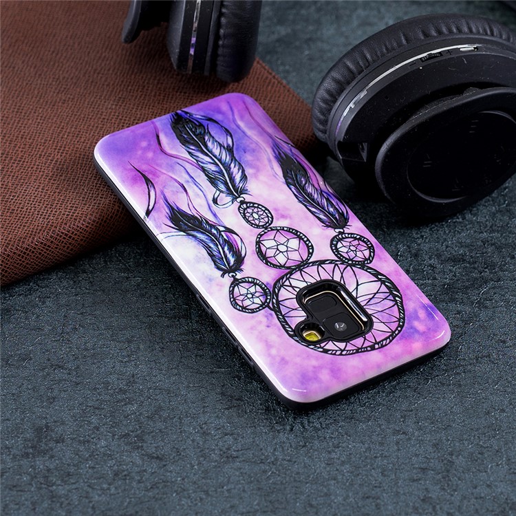 Embossed Rubberized PC TPU Hybrid Shell for Samsung Galaxy A8 (2018) - Dream Catcher-5