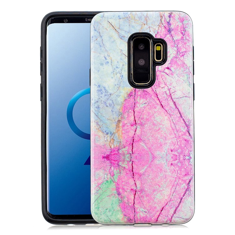 

Embossed Rubberized PC TPU Hybrid Phone Case for Samsung Galaxy S9+ SM-G965 - Colorized Mable Pattern