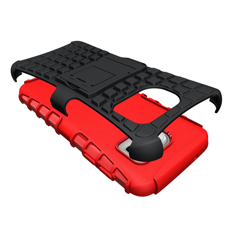 Dual Guard Non-slip PC + TPU Case for Samsung Galaxy S7 SM-G930 - Red-3