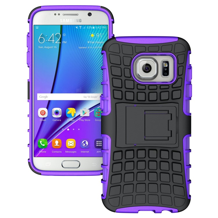 Нескользящий корпус корпуса pc + tpu для галактики samsung s7 sm-g930 - пурпурный