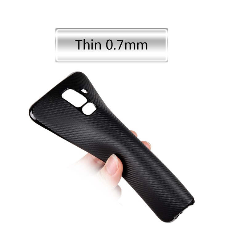 Carbon Fiber TPU Case for Samsung Galaxy A6+ (2018) - Black-4