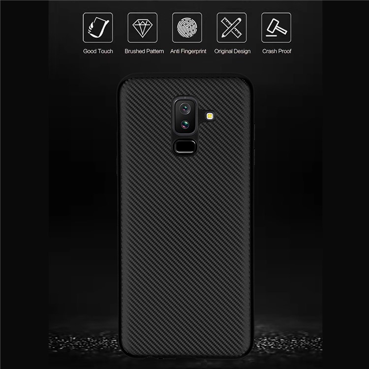 Carbon Fiber TPU Case for Samsung Galaxy A6+ (2018) - Black-5