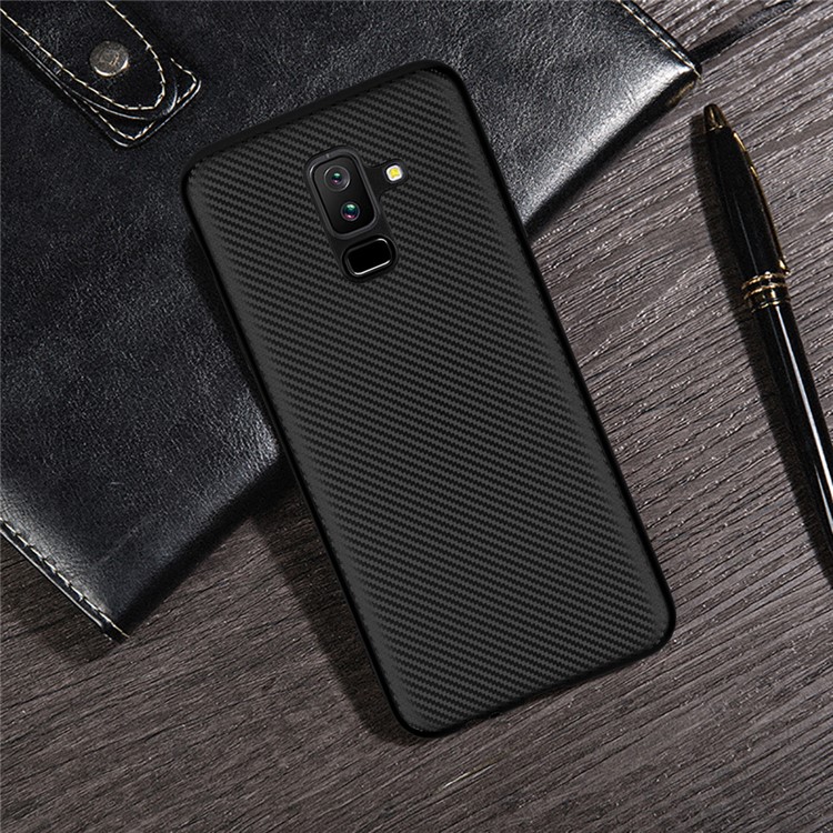 Carbon Fiber TPU Case for Samsung Galaxy A6+ (2018) - Black-7