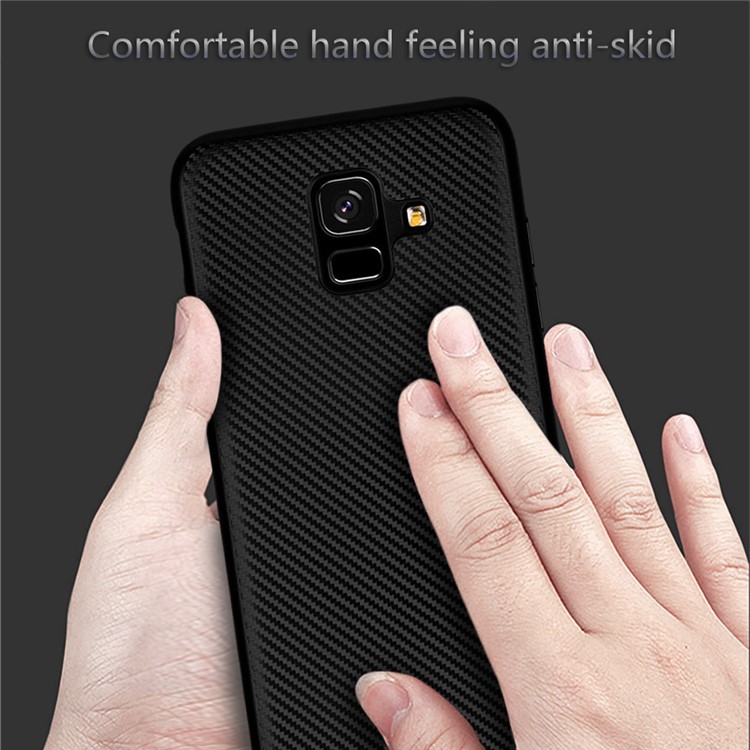 Carbon Fiber TPU Case for Samsung Galaxy A6 (2018) - Black-2