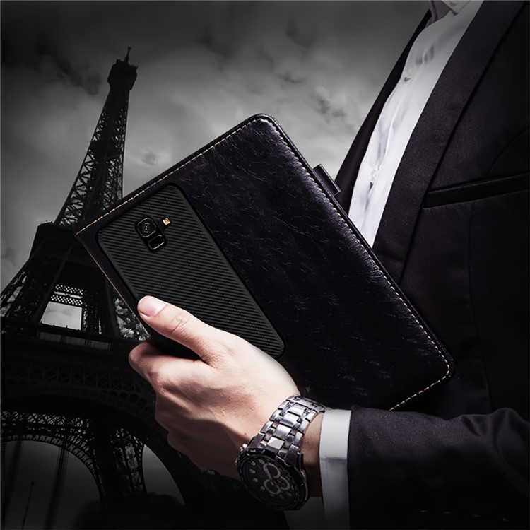 Carbon Fiber TPU Case for Samsung Galaxy A6 (2018) - Black-3