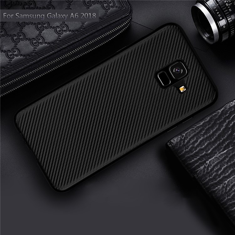 Carbon Fiber TPU Case for Samsung Galaxy A6 (2018) - Black-4