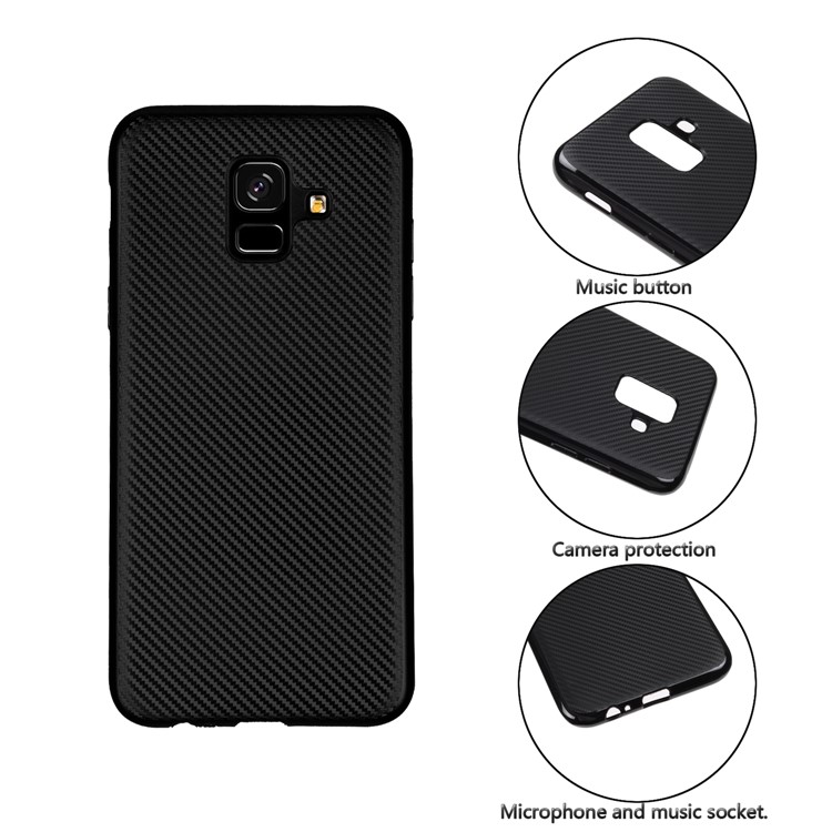 Carbon Fiber TPU Case for Samsung Galaxy A6 (2018) - Black-8