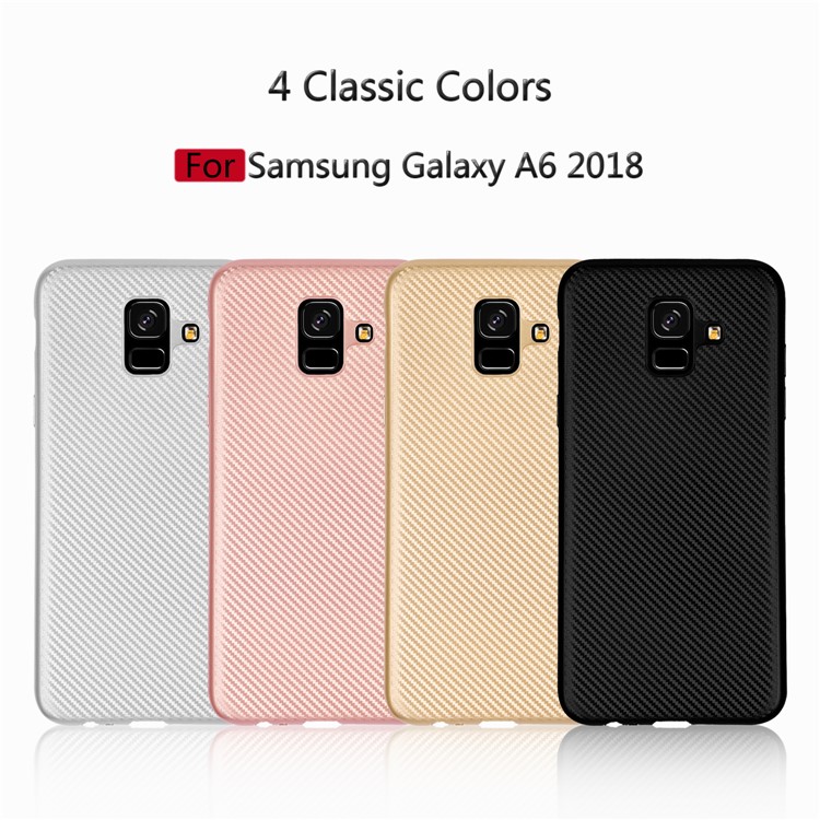 Carbon Fiber TPU Case for Samsung Galaxy A6 (2018) - Black-9