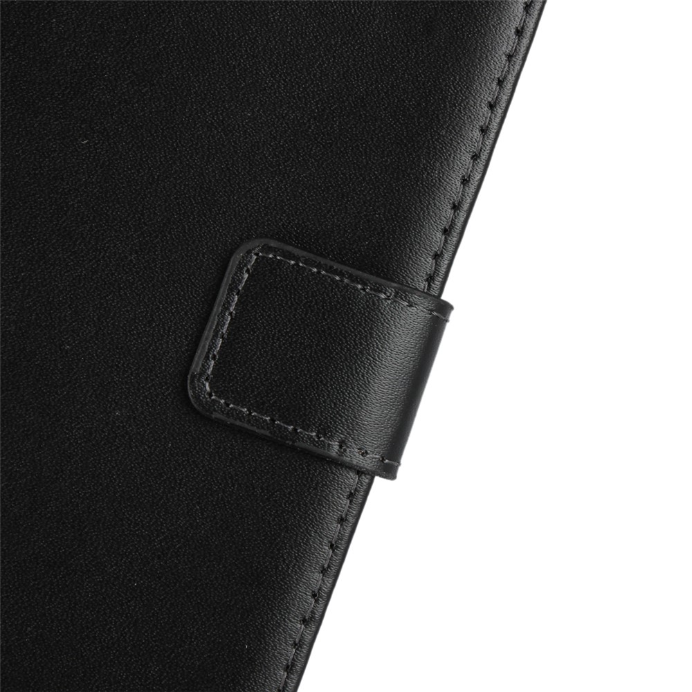 Genuine Split Leather Wallet Stand Phone Case for Samsung Galaxy A6 (2018) - Black-7