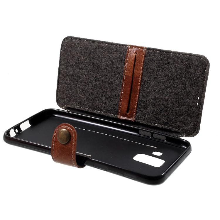 Genuine Leather Wallet Phone Cover for Samsung Galaxy A6 (2018) - Brown-5