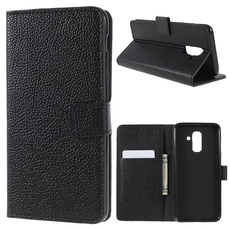 Litchi Texture Wallet Stand Leather Mobile Phone Case for Samsung Galaxy A6 (2018)-1