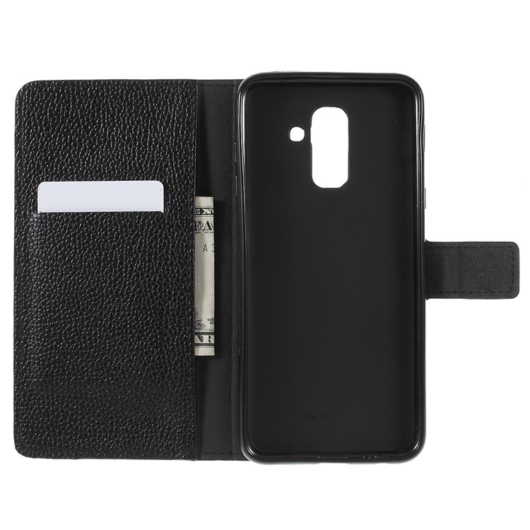 Litchi Grain Wallet Stand Leather Mobile Phone Cover for Samsung Galaxy A6+ (2018)-6
