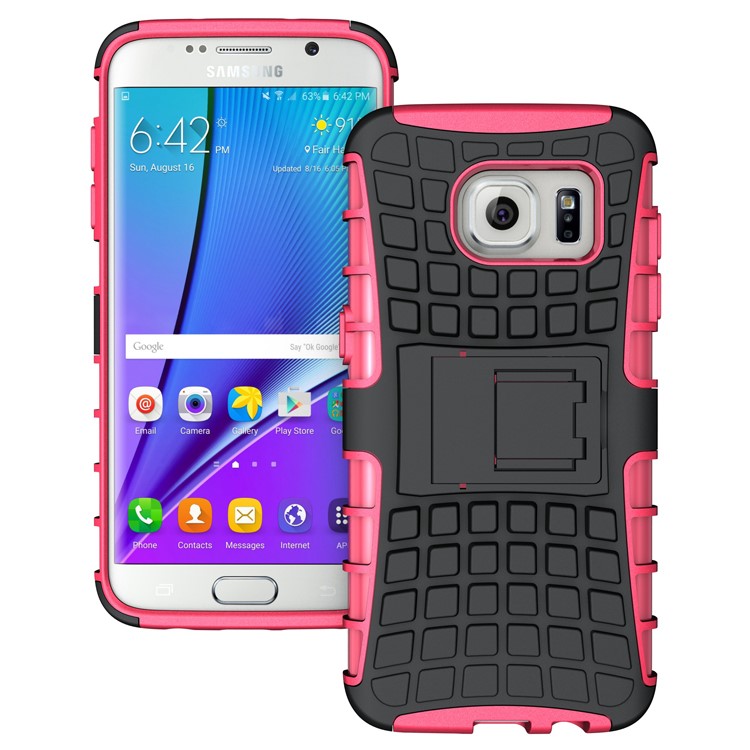 

TPU PC Combo Case for Samsung Galaxy S7 edge G935 with Kickstand - Rose