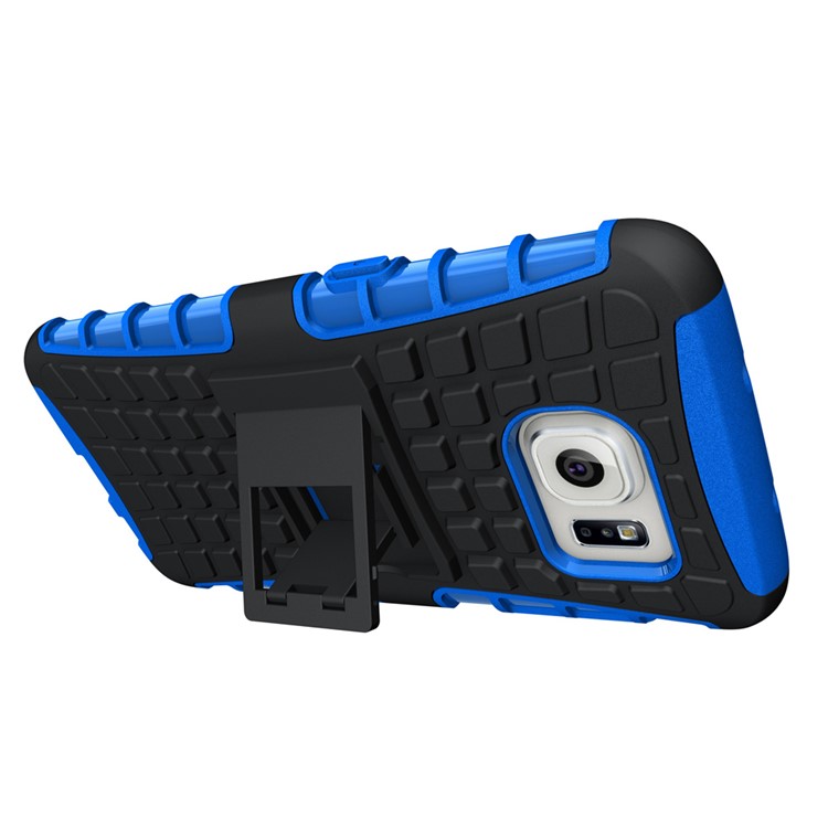 TPU PC Phone Case for Samsung Galaxy S7 edge G935 with Kickstand - Blue-2