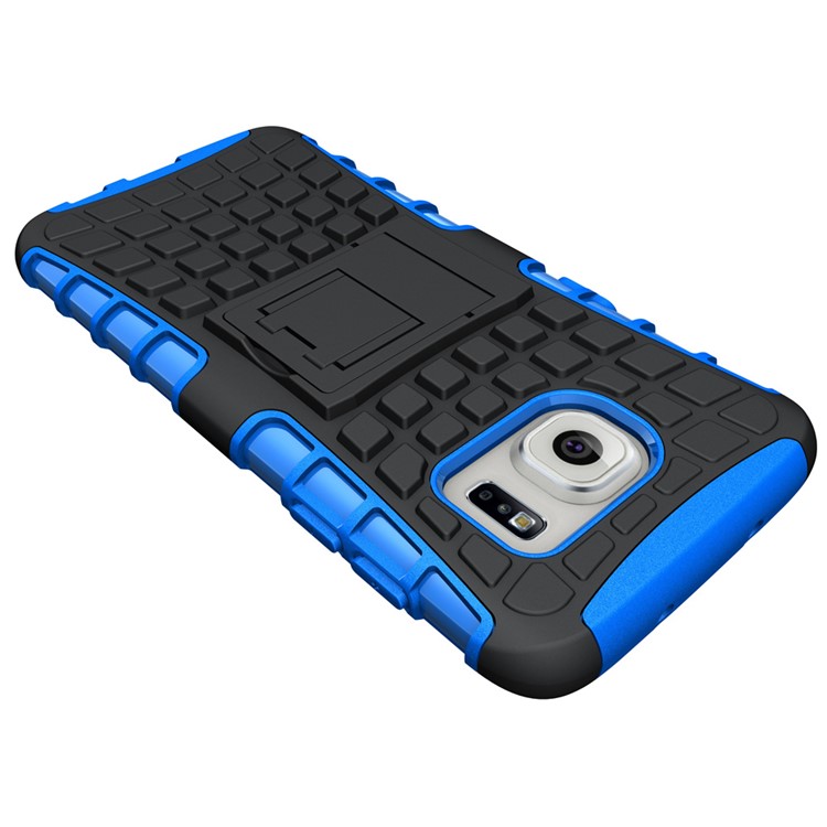 TPU PC Phone Case for Samsung Galaxy S7 edge G935 with Kickstand - Blue-4