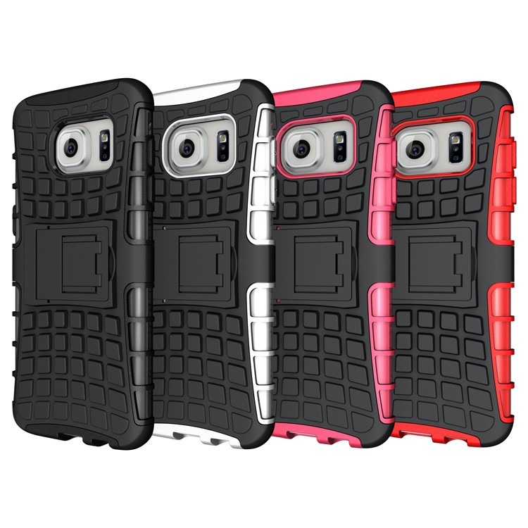 TPU PC Phone Case for Samsung Galaxy S7 edge G935 with Kickstand - Blue-6