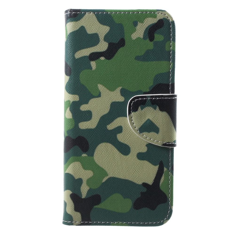 Padrão De Impressão Cruz Textura Carteira De Couro Case Para Samsung Galaxy A6 (2018) - Padrão De Camuflagem-1