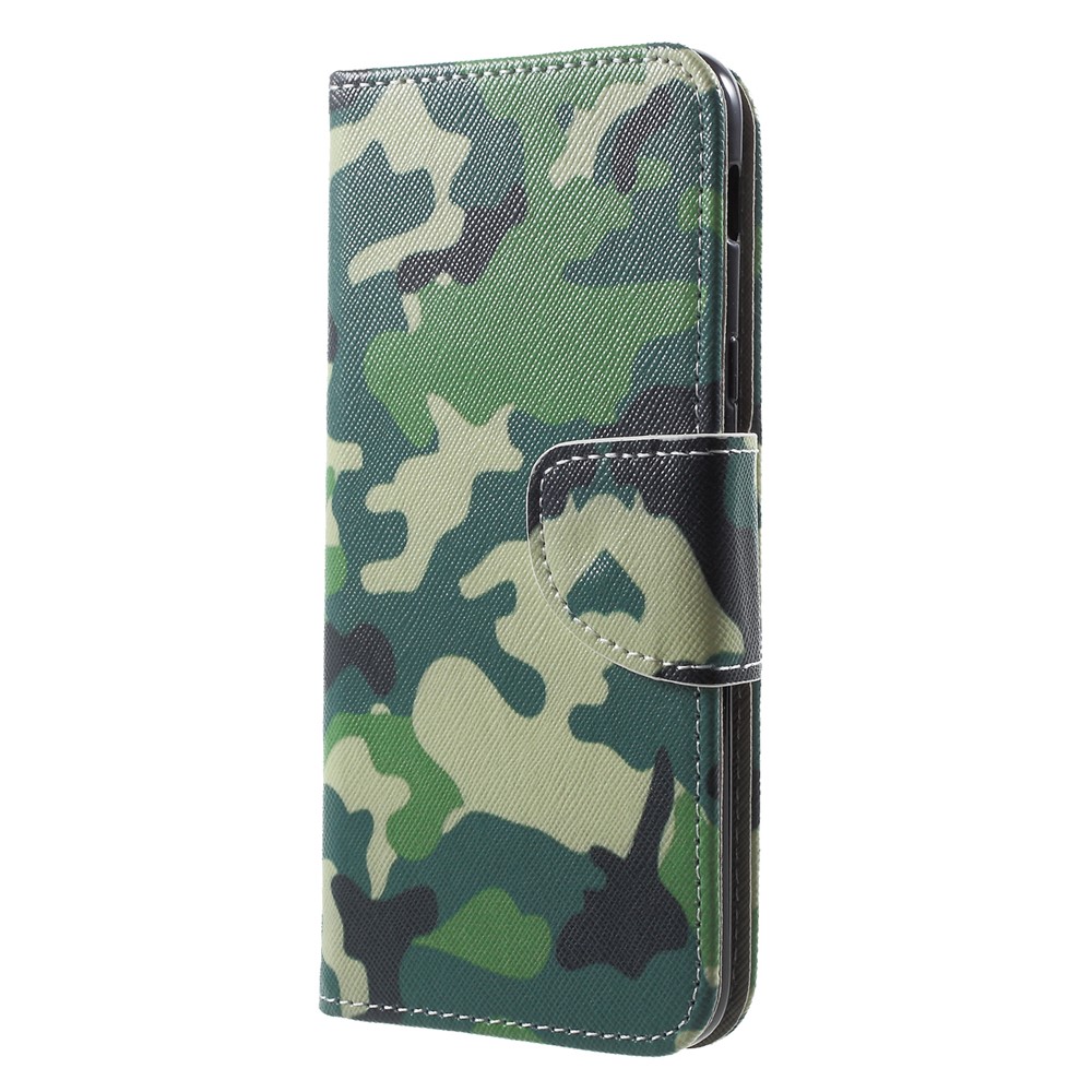Padrão De Impressão Cruz Textura Carteira De Couro Case Para Samsung Galaxy A6 (2018) - Padrão De Camuflagem-3