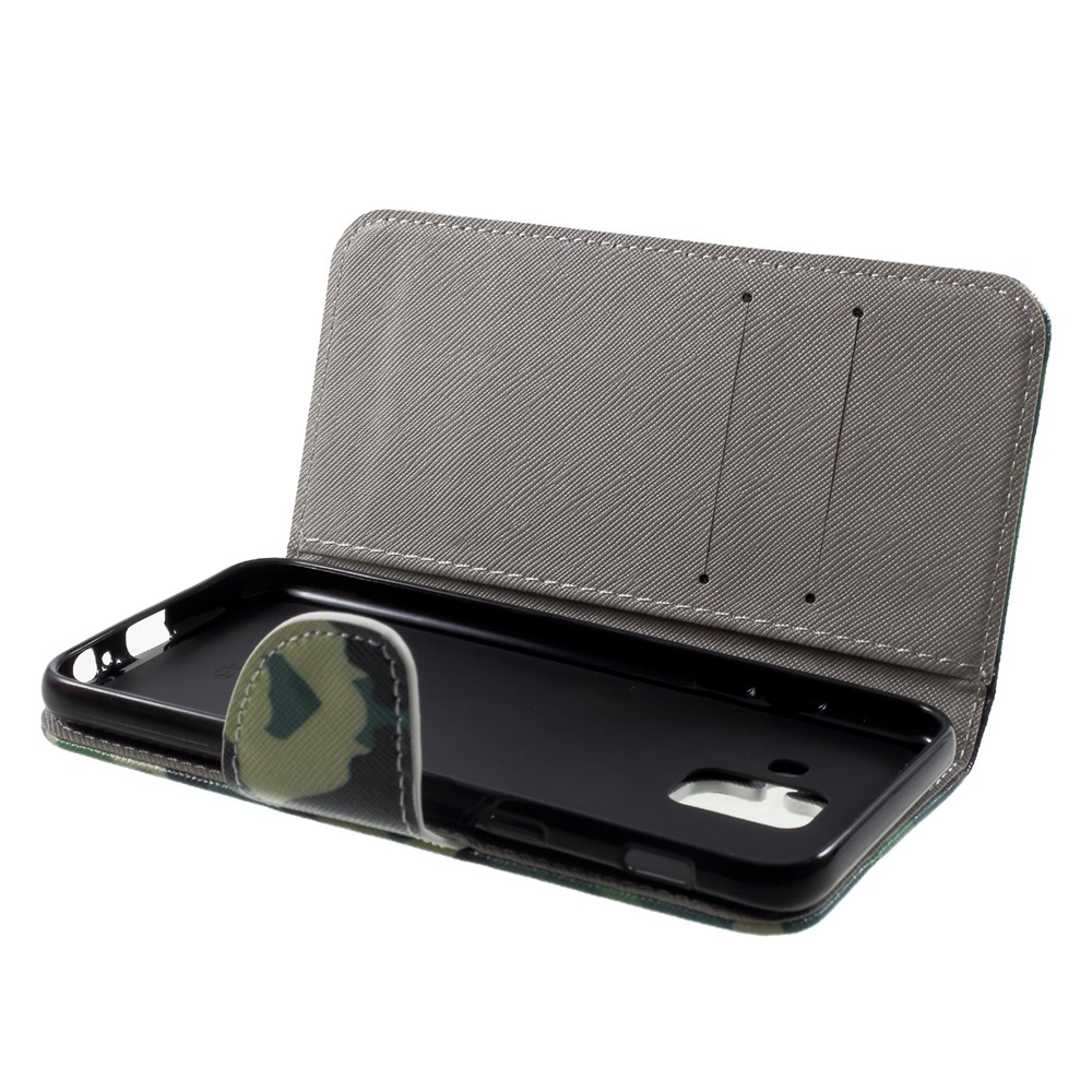Padrão De Impressão Cruz Textura Carteira De Couro Case Para Samsung Galaxy A6 (2018) - Padrão De Camuflagem-6