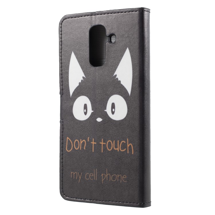 Pattern Printing PU Leather Magnetic Wallet Stand Cover for Samsung Galaxy A6+ (2018) - Cartoon Cat-2