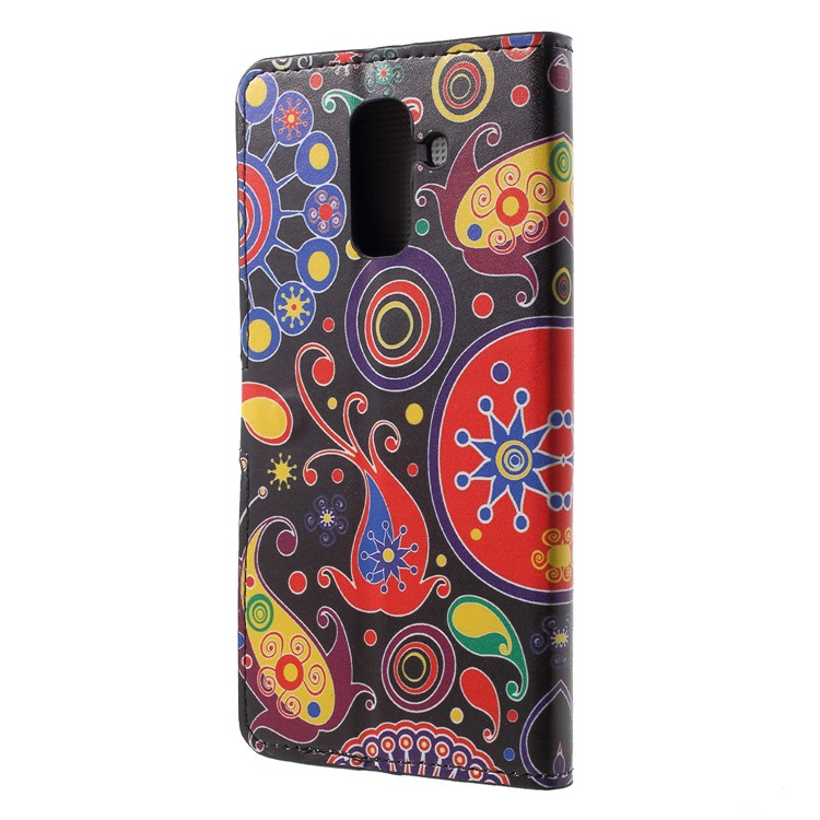 Pattern Printing PU Leather Magnetic Wallet Stand Case for Samsung Galaxy A6+ (2018)/A9 Star Lite - Abstract Pattern-2
