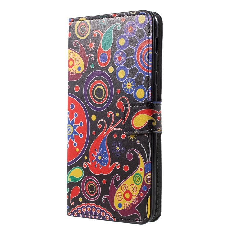 Pattern Printing PU Leather Magnetic Wallet Stand Case for Samsung Galaxy A6+ (2018)/A9 Star Lite - Abstract Pattern-3