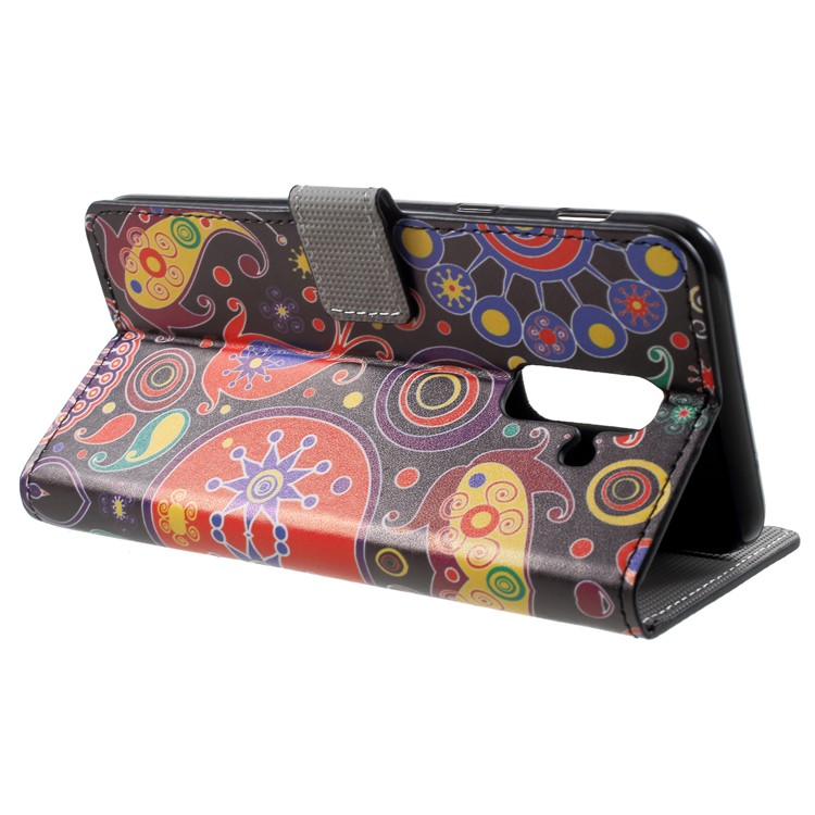 Pattern Printing PU Leather Magnetic Wallet Stand Case for Samsung Galaxy A6+ (2018)/A9 Star Lite - Abstract Pattern-4
