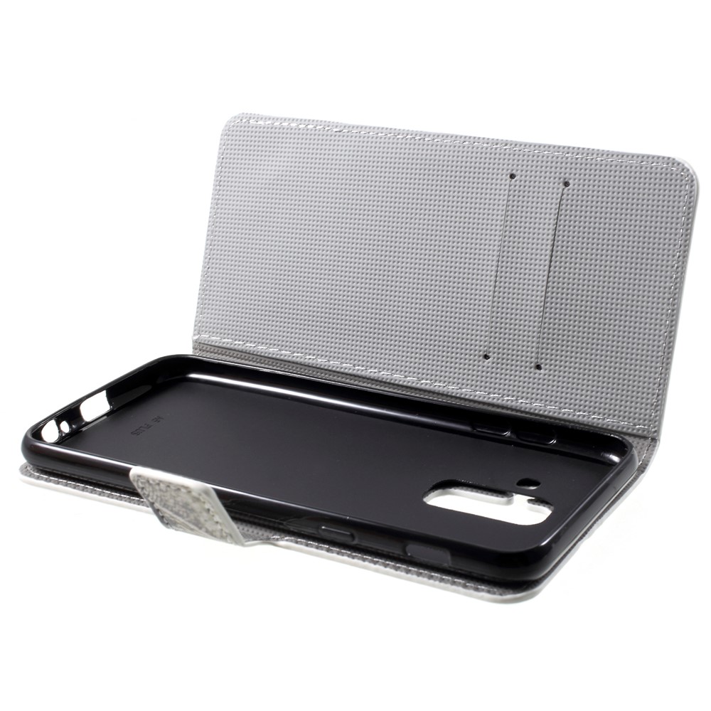 Pattern Printing Pu-leder Magnetische Brieftasche Standgehäuse Für Samsung Galaxy A6 (2018) - Blauer Schmetterling-6