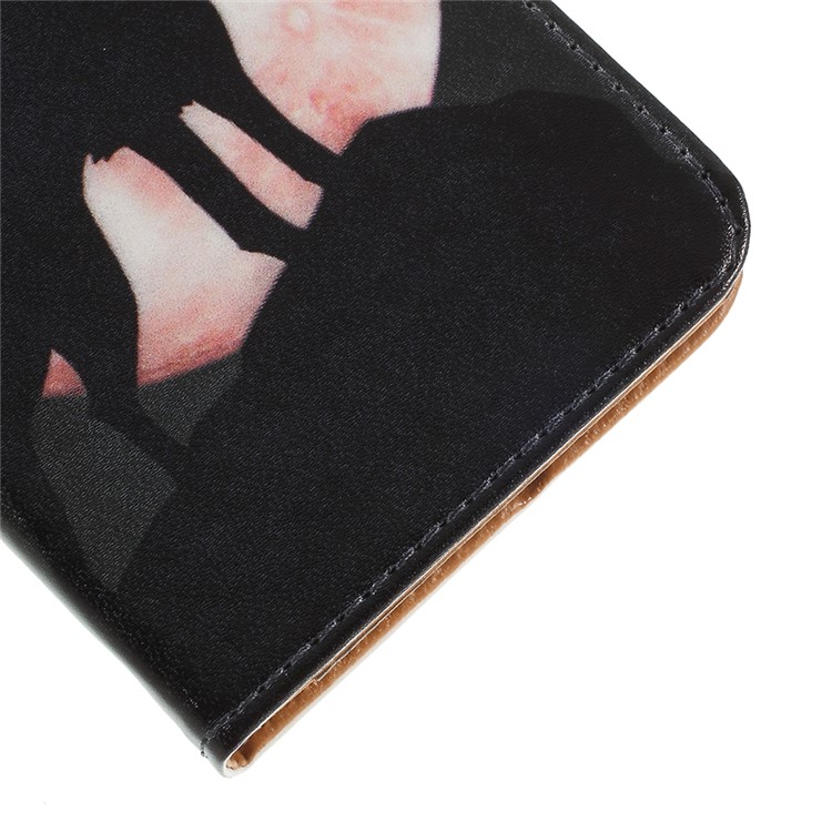 For Samsung Galaxy A6 (2018) Pattern Printing Wallet Stand Leather Case - Wolf Howling at the Moon-4