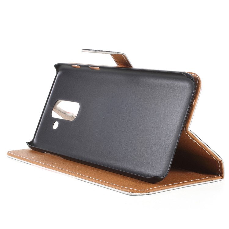 For Samsung Galaxy A6 (2018) Pattern Printing Wallet Stand Leather Case - Wolf Howling at the Moon-6