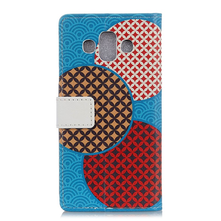 Patterned PU Leather Wallet Stand Case for Samsung Galaxy J7 Duo - Seamless Circle Pattern-3