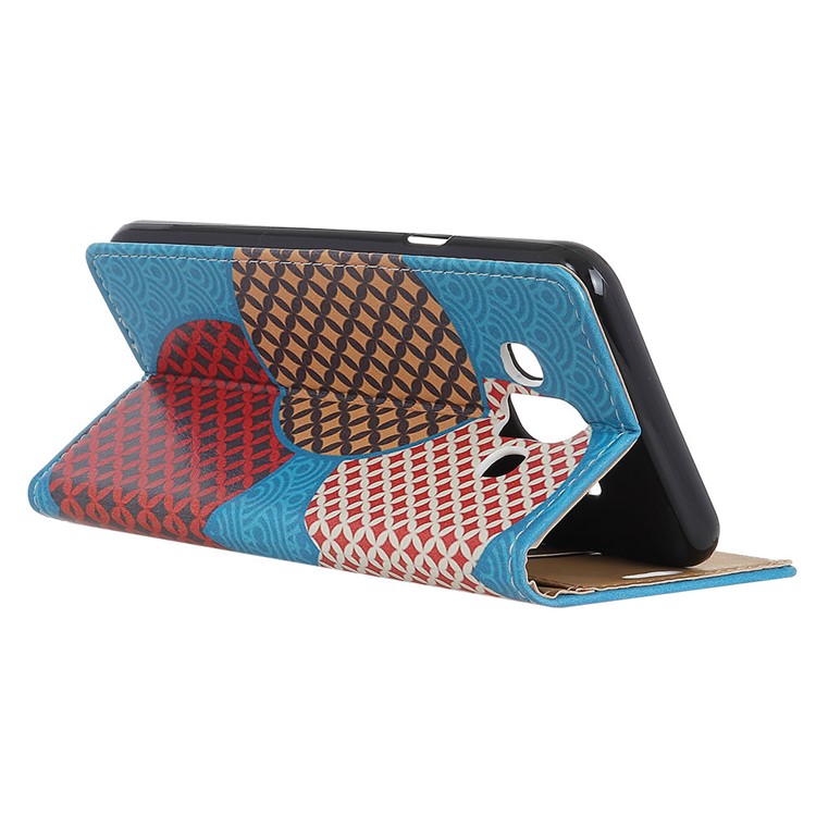 Patterned PU Leather Wallet Stand Case for Samsung Galaxy J7 Duo - Seamless Circle Pattern-4