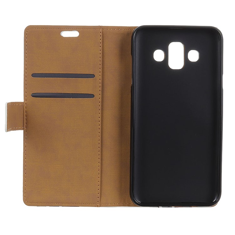Patterned PU Leather Wallet Stand Case for Samsung Galaxy J7 Duo - Seamless Circle Pattern-5