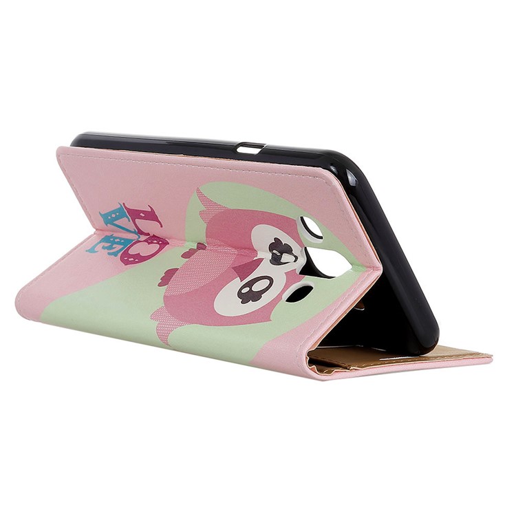 

Patterned PU Leather Wallet Stand Case Mobile Accessory for Samsung Galaxy J7 Duo - Owl and Love Word