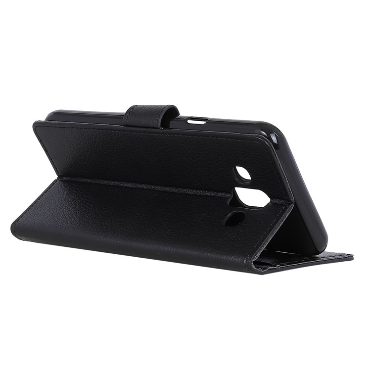 Litchi Skin Wallet Leather Phone Case for Samsung Galaxy J7 Duo - Black-7