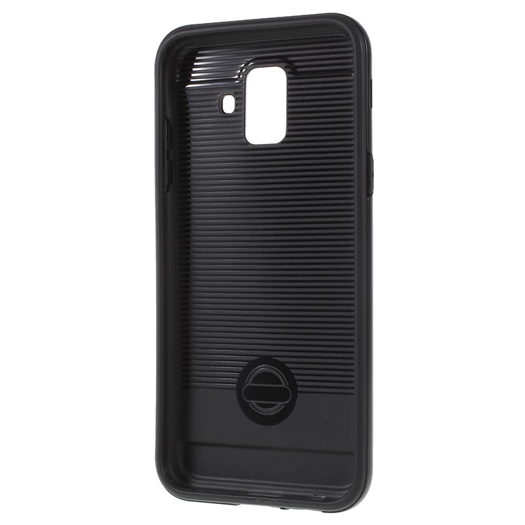 Brushed PC + TPU Hybrid Case for Samsung Galaxy A6 (2018) - Black-3