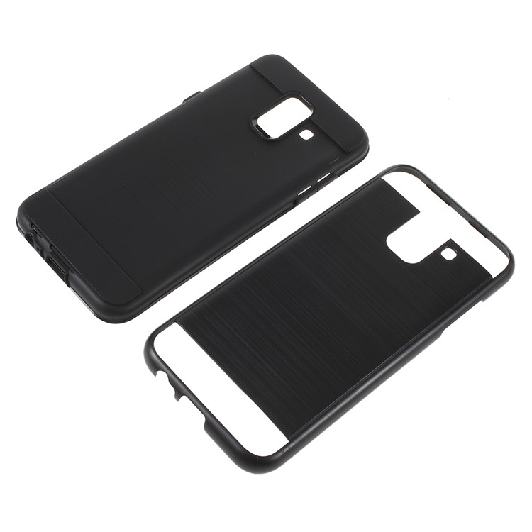 Brushed PC + TPU Hybrid Case for Samsung Galaxy A6 (2018) - Black-6