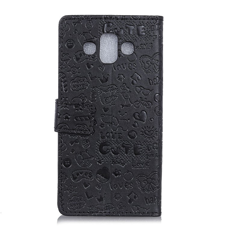Cartoon Graffiti Wallet Stand Leather Case for Samsung Galaxy J7 Duo - Black-2