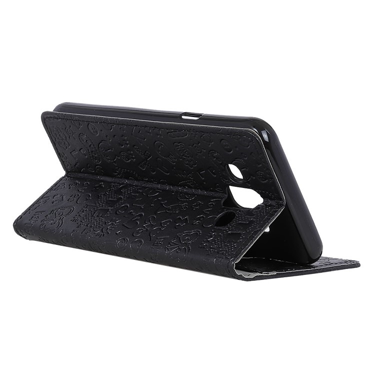 Cartoon Graffiti Wallet Stand Leather Case for Samsung Galaxy J7 Duo - Black-4