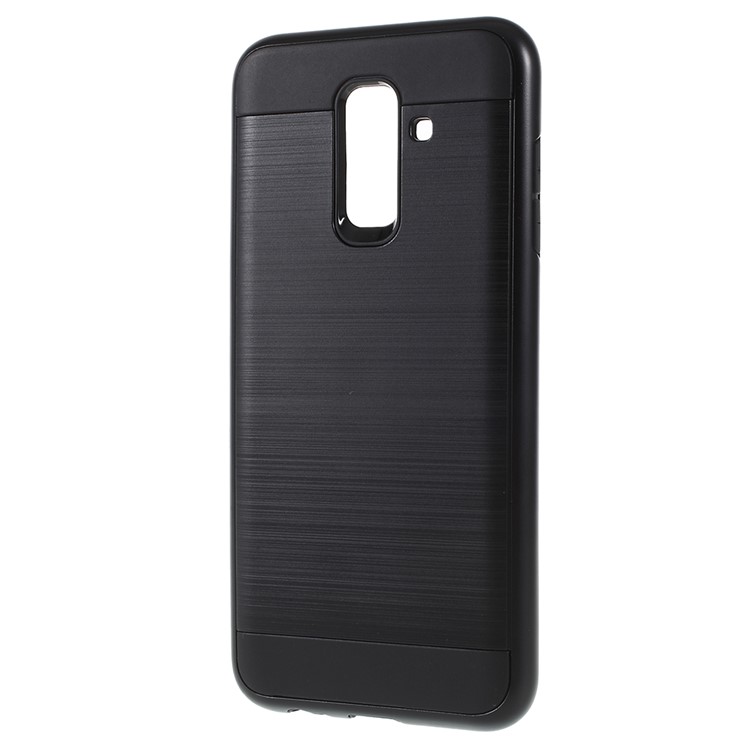Brushed PC + TPU Hybrid Case for Samsung Galaxy A6+ (2018) - Black-2