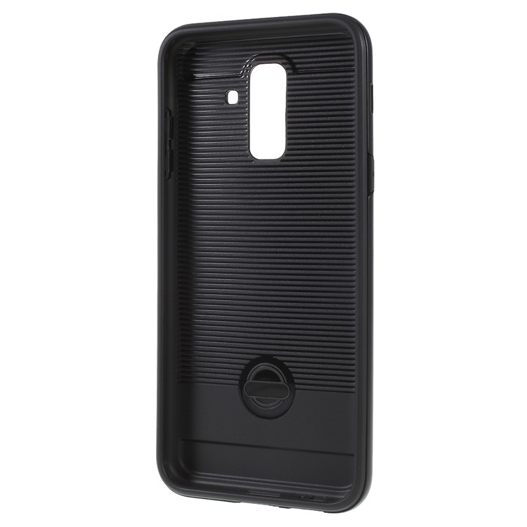 Brushed PC + TPU Hybrid Case for Samsung Galaxy A6+ (2018) - Black-3