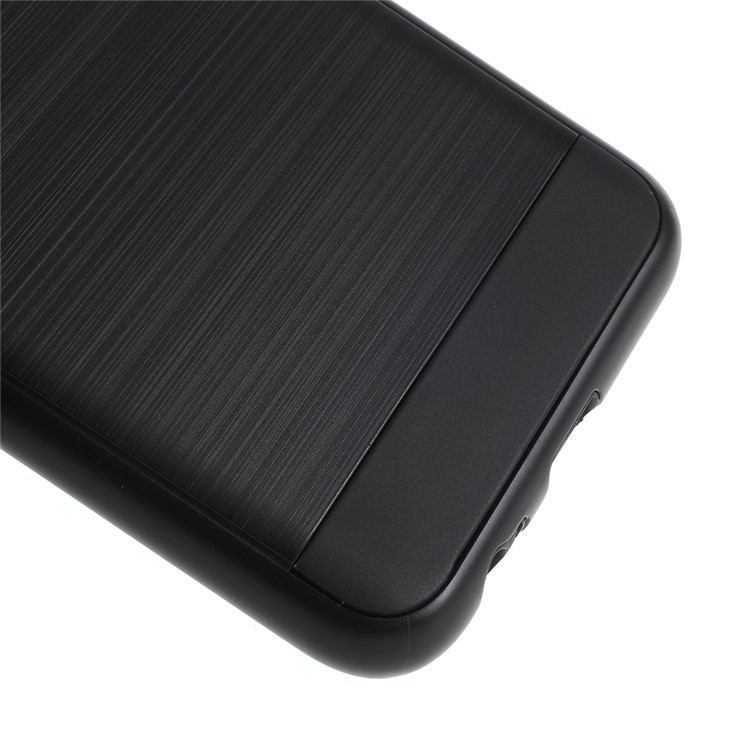 Brushed PC + TPU Hybrid Case for Samsung Galaxy A6+ (2018) - Black-5