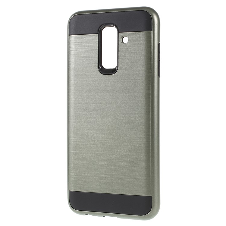 Brushed PC + TPU Hybrid Phone Shell Case for Samsung Galaxy A6+ (2018) - Army Green-2