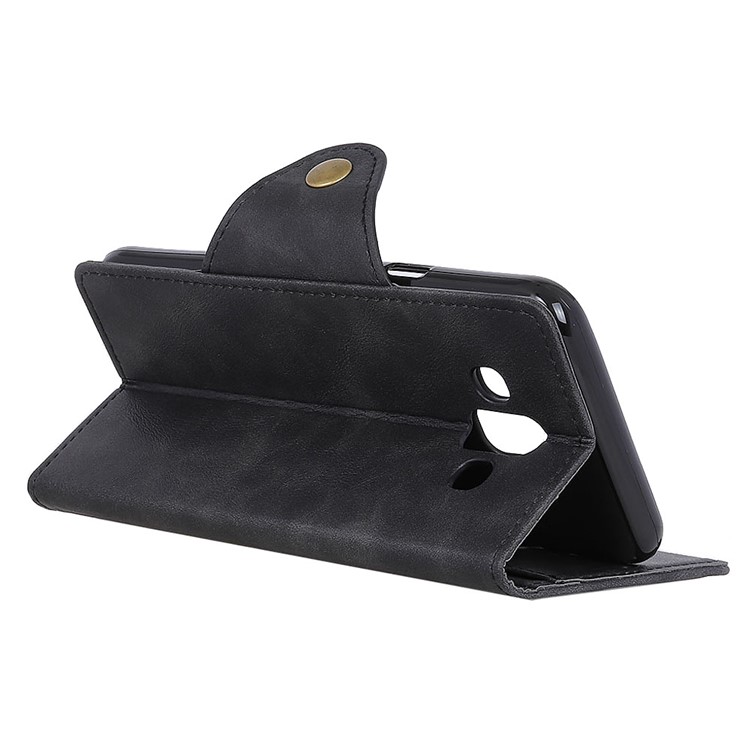 PU Leather Wallet Stand Mobile Casing for Galaxy J7 Duo - Black-8